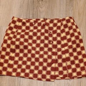 Checkered Brown and Cream Skirt